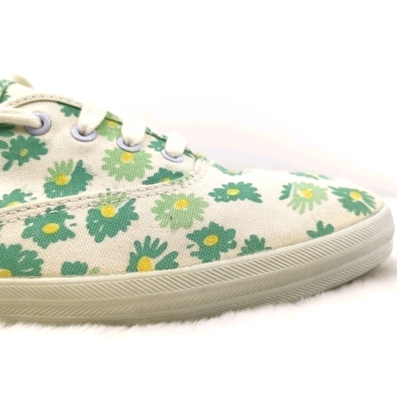 Keds Original Women's 8.5 White Green Floral Flats - Picture 13 of 15